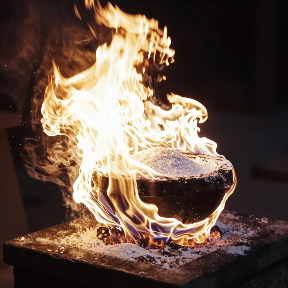 Calcination — burning away the base