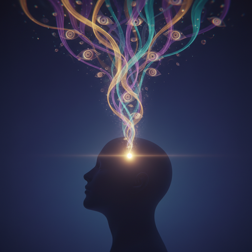 The dreaming mind, lit from within