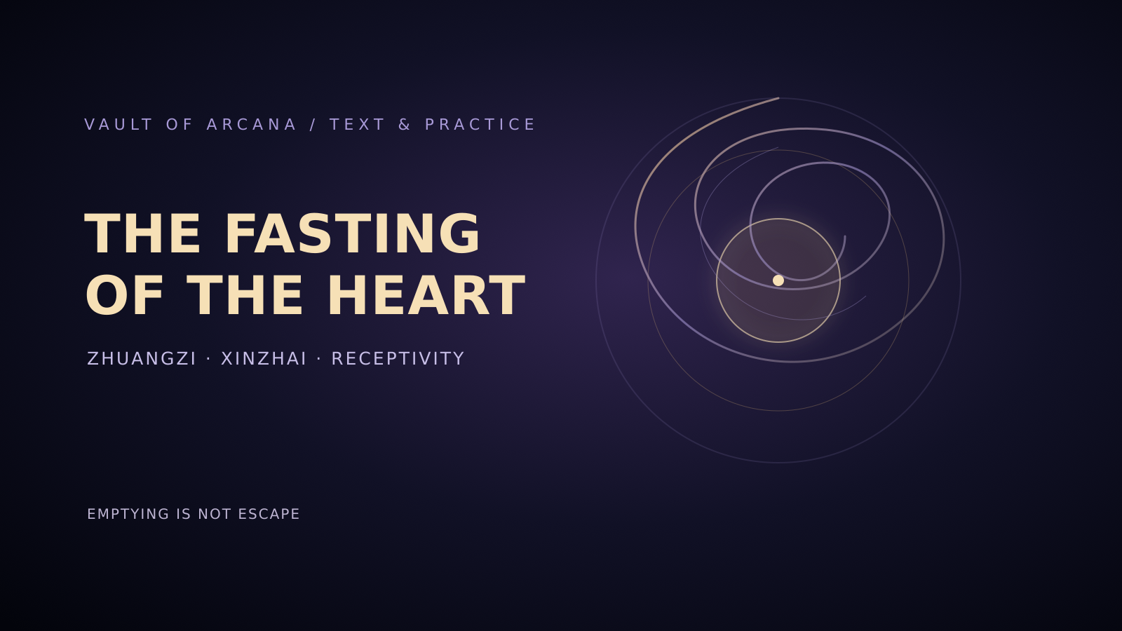 The Fasting of the Heart: Zhuangzi's Attention Practice for an Overloaded Age