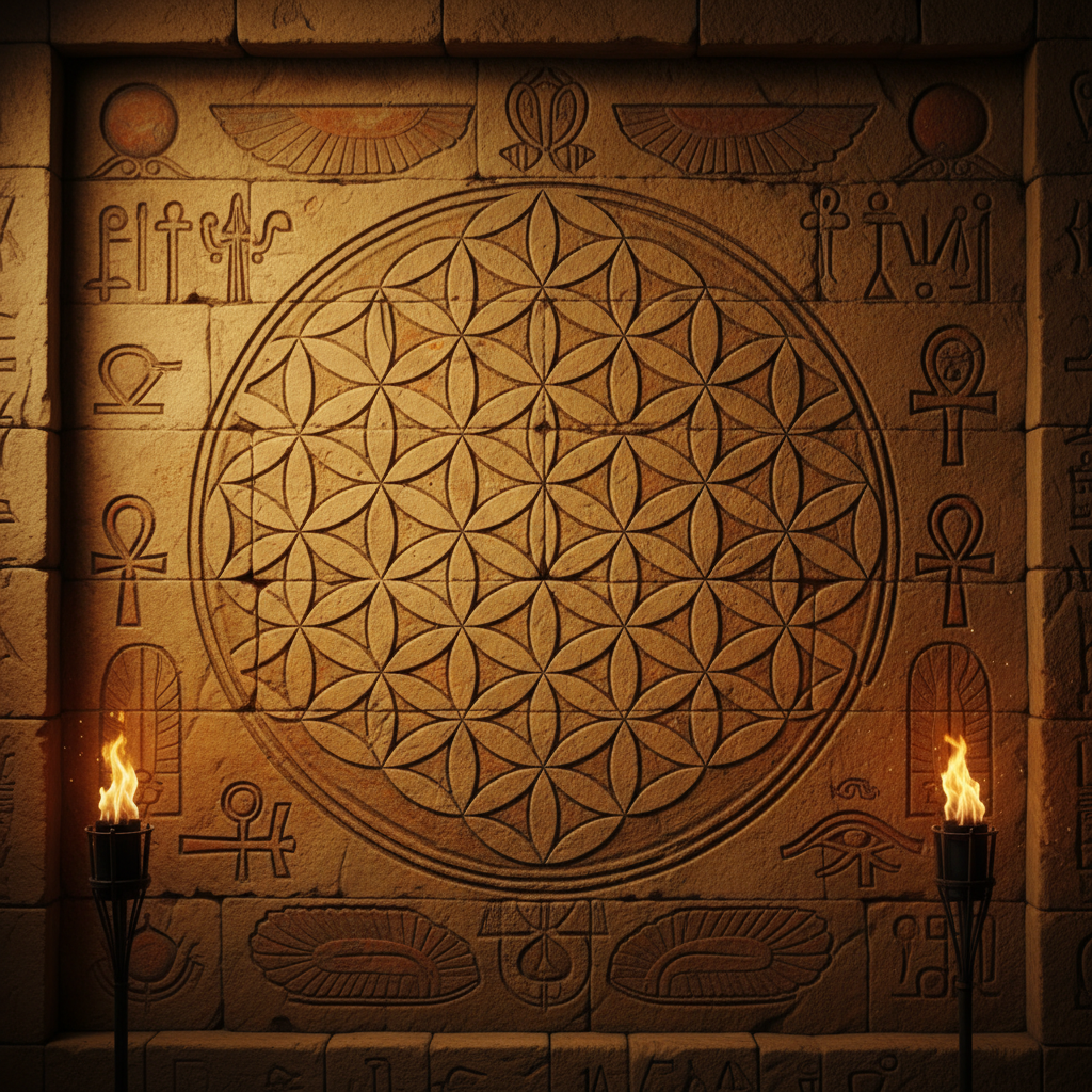 Sacred geometry carved into living stone