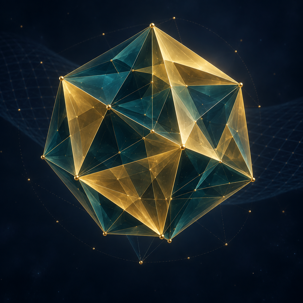 An abstract visualization of positive geometry in a limited scattering-amplitude program, not a diagram from the paper.