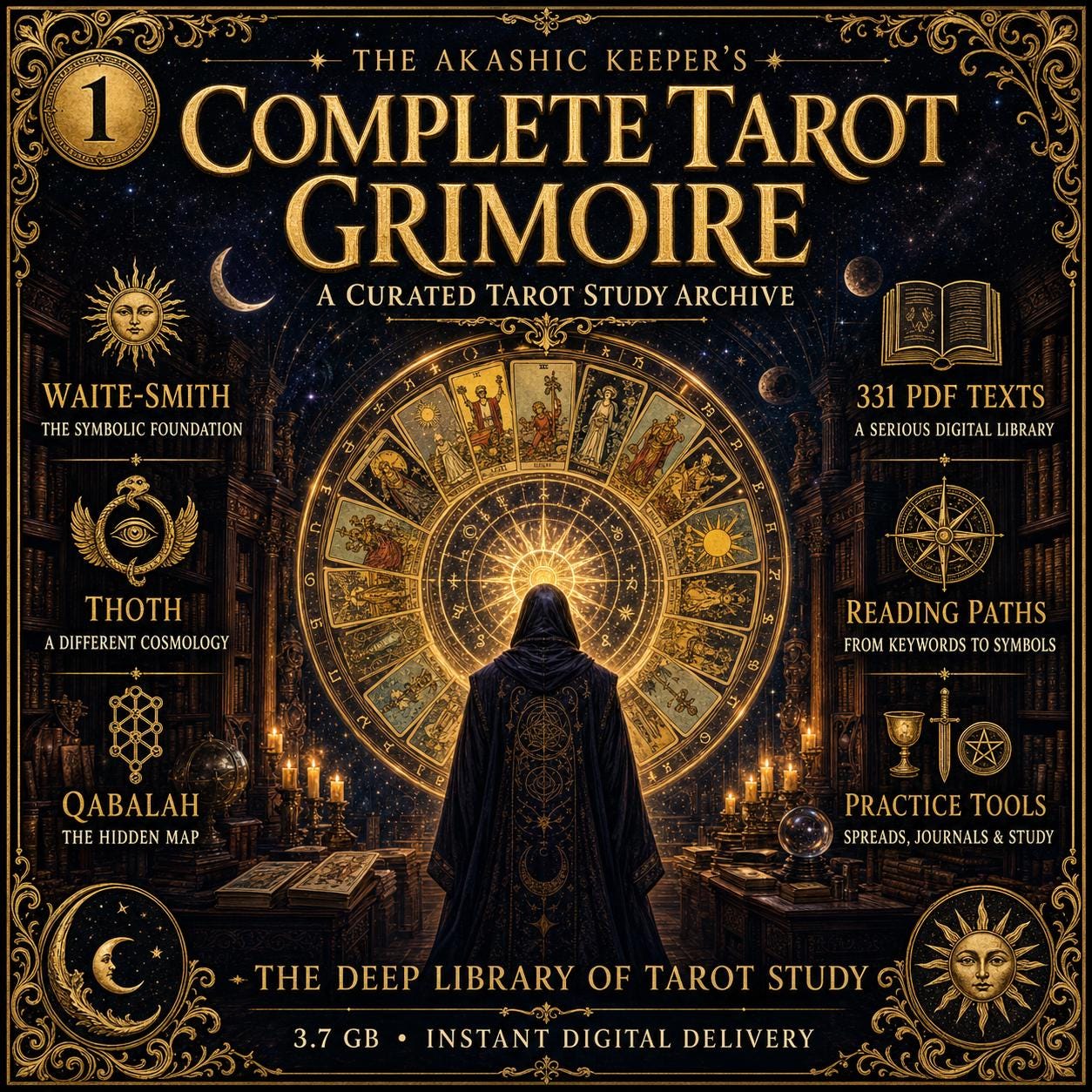 Complete Tarot Grimoire | 331 PDF Tarot Library | Waite, Thoth, BOTA & Qabalah Study Archive | Instant Digital Download