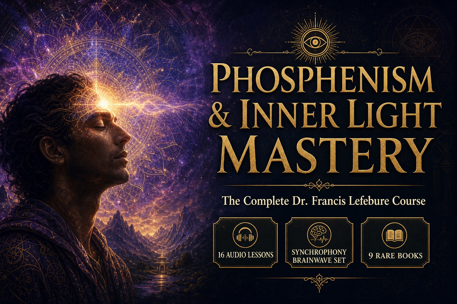 Phosphenism & Inner Light Course | Dr Lefebure Complete Audio Lessons + Synchrophony Brainwave Set + 9 Rare Occult Books | Digital Download